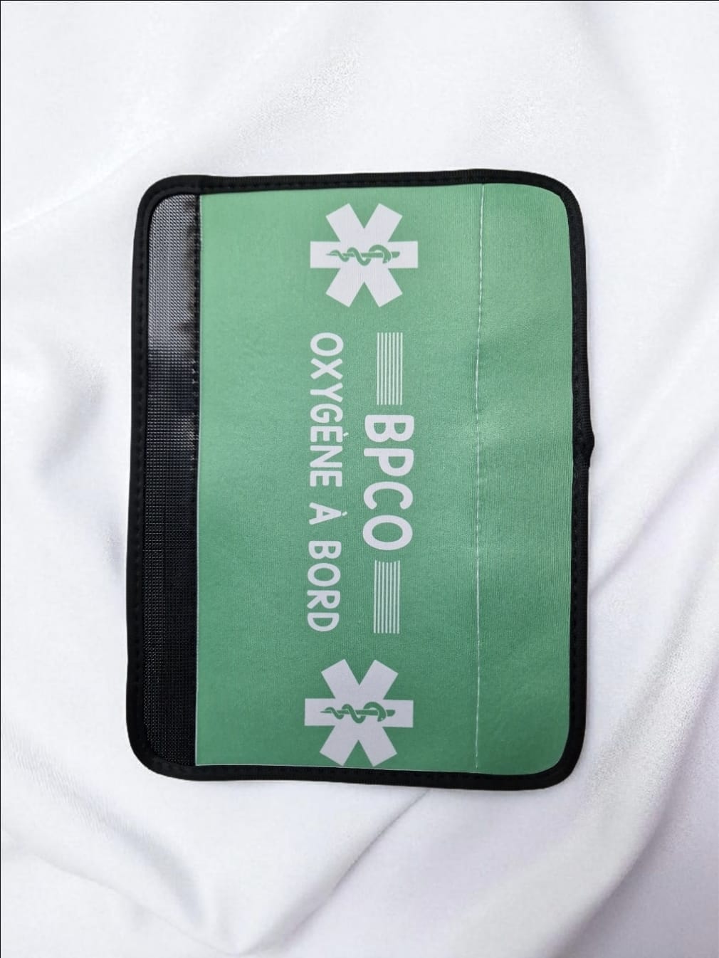 Protège ceinture de sécurité. Oxygène à bord. BPCO. Vert