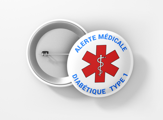 Badge diabetique type 1 alerte médicale