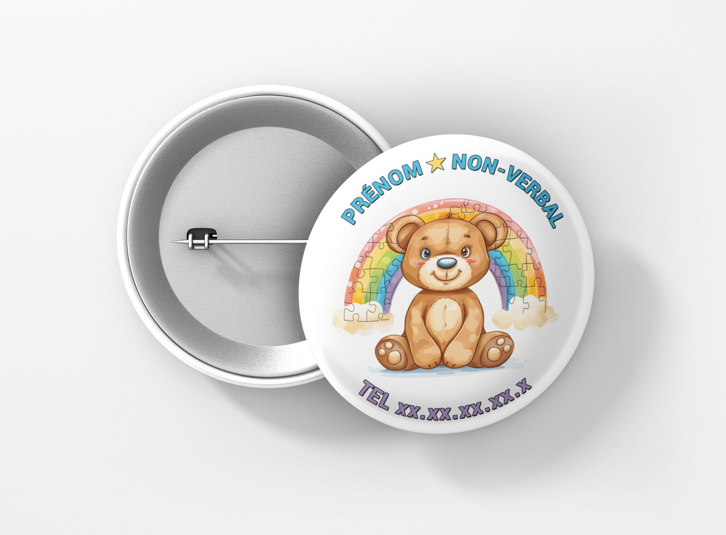 Badge épingle NON VERBAL personnalisable