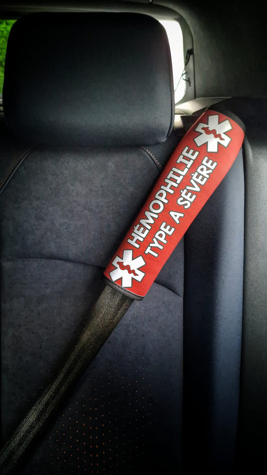 Protège ceinture de sécurité « Trouble de la coagulation »