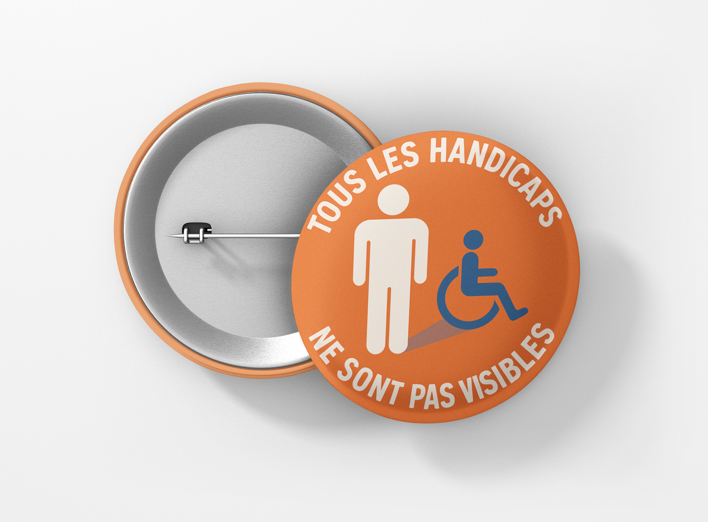 J'ai un handicap invisible. ORANGE. Ombre chaise roulante