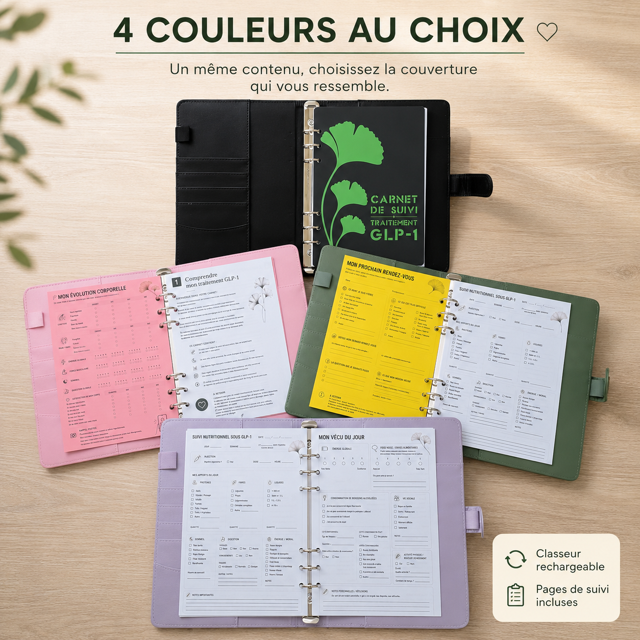 Carnet de suivi GLP-1 – 12 semaines – Pensé par une diététicienne