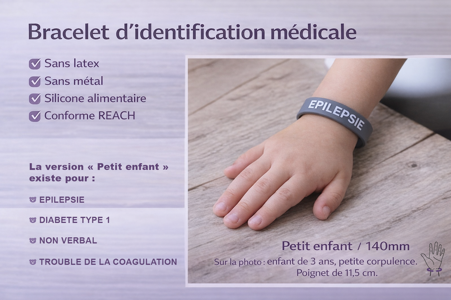 Bracelet d’alerte médicale – Epilepsie
