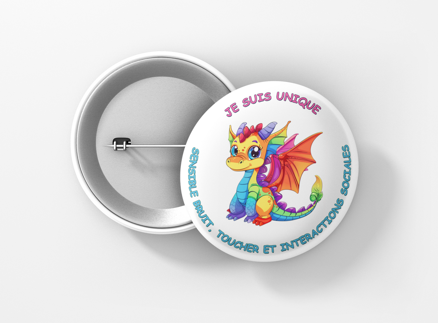 Autiste sensibilité au bruit. visuel dragon arc en ciel. 