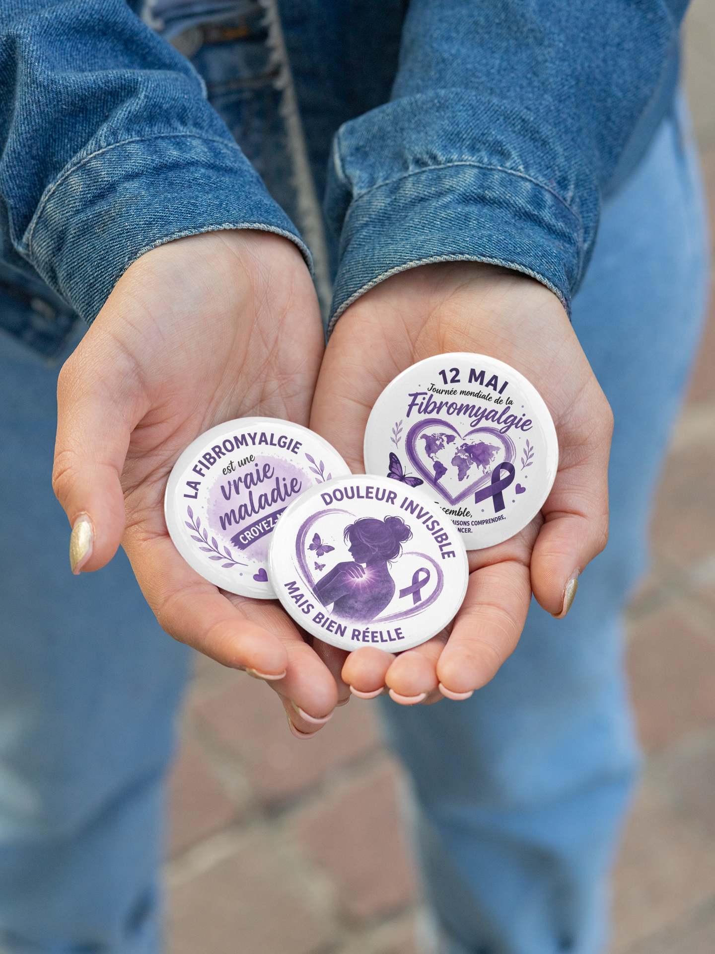 Fibromyalgie. badges de soutien