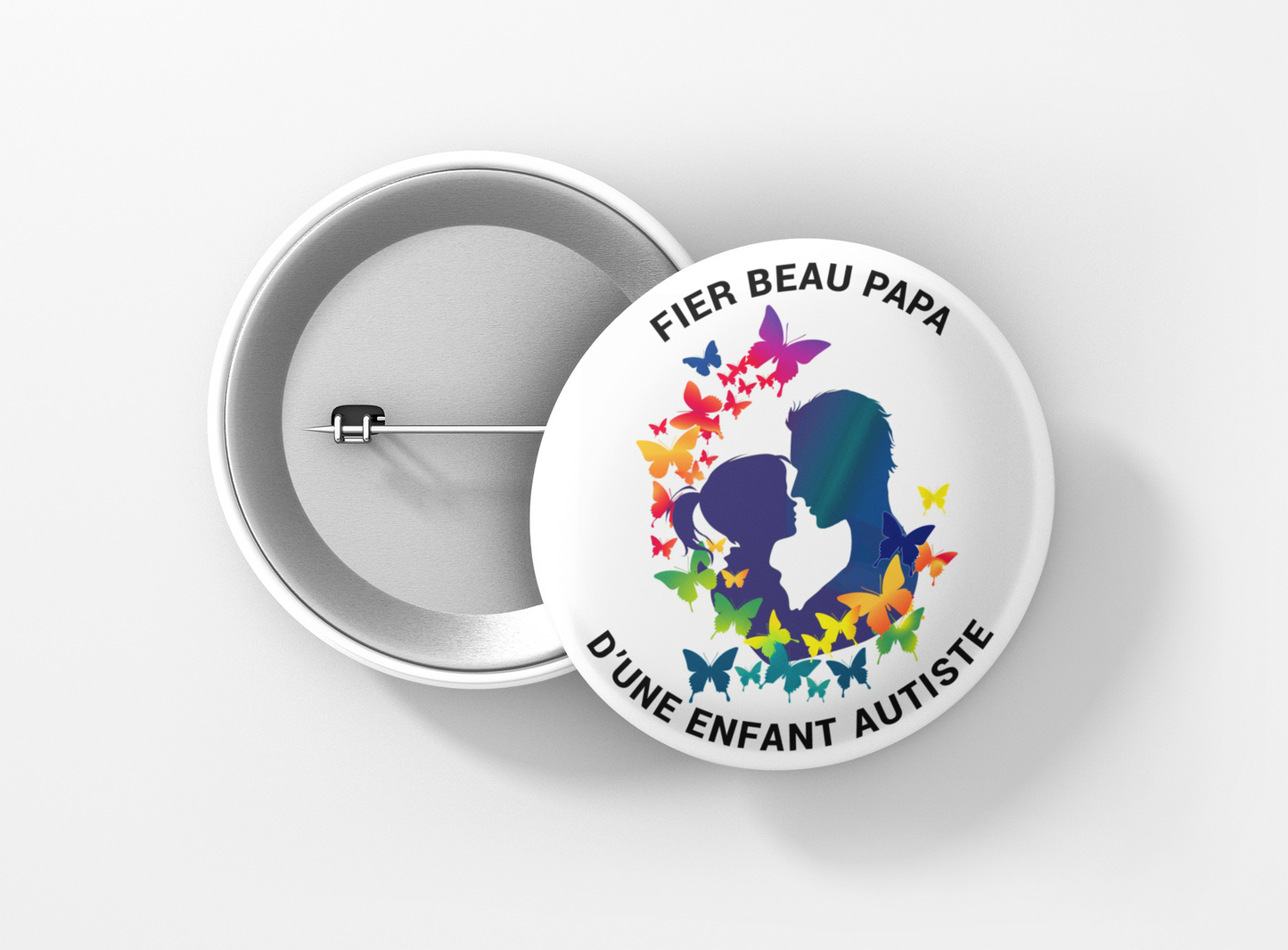 Fier beau papa d'une enfant autiste