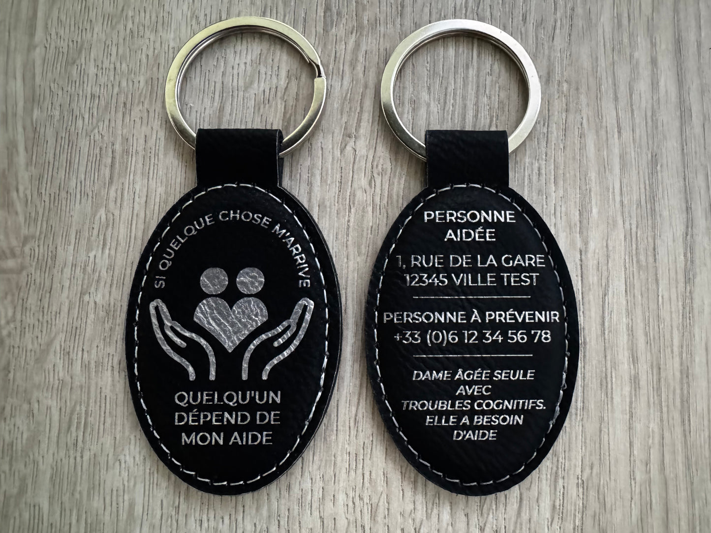 Porte clé personnalisé pour aidant. Une personne dépend de mon aide
