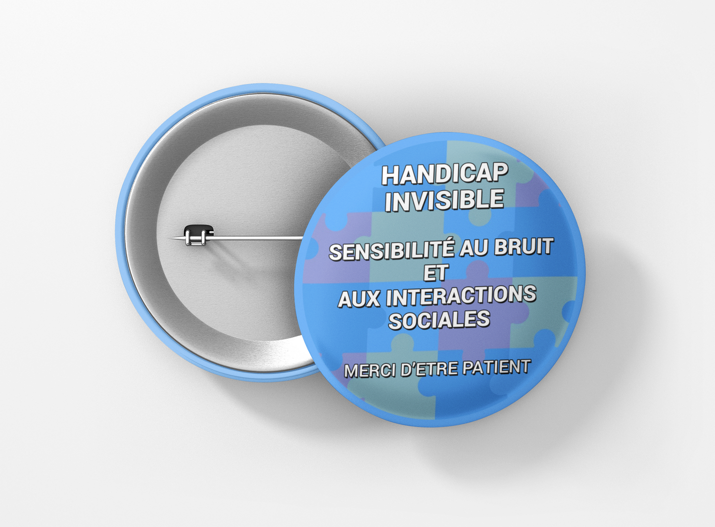 Handicap invisible. Sensibilité bruit. Sensibilité interactions sociales. Bleu