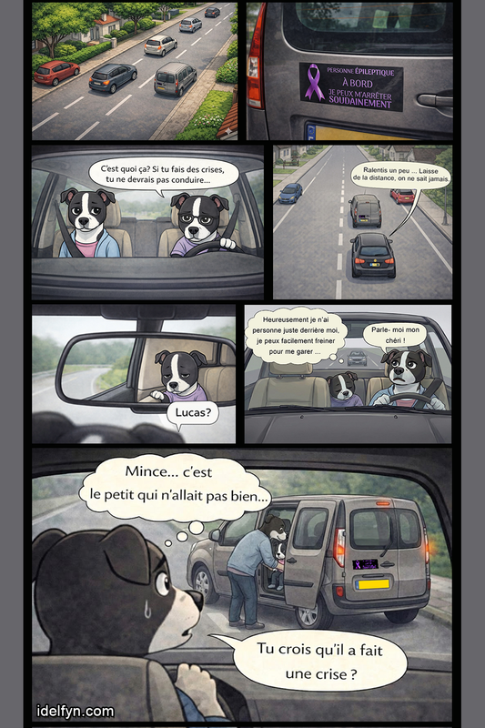 ÉPILEPSIE. Autocollant voiture "Personne épileptique à bord"