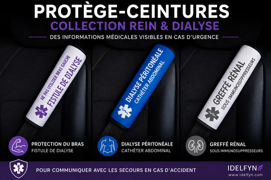 Protège ceinture de sécurité « Pathologies rénales (dialyse et greffe) »