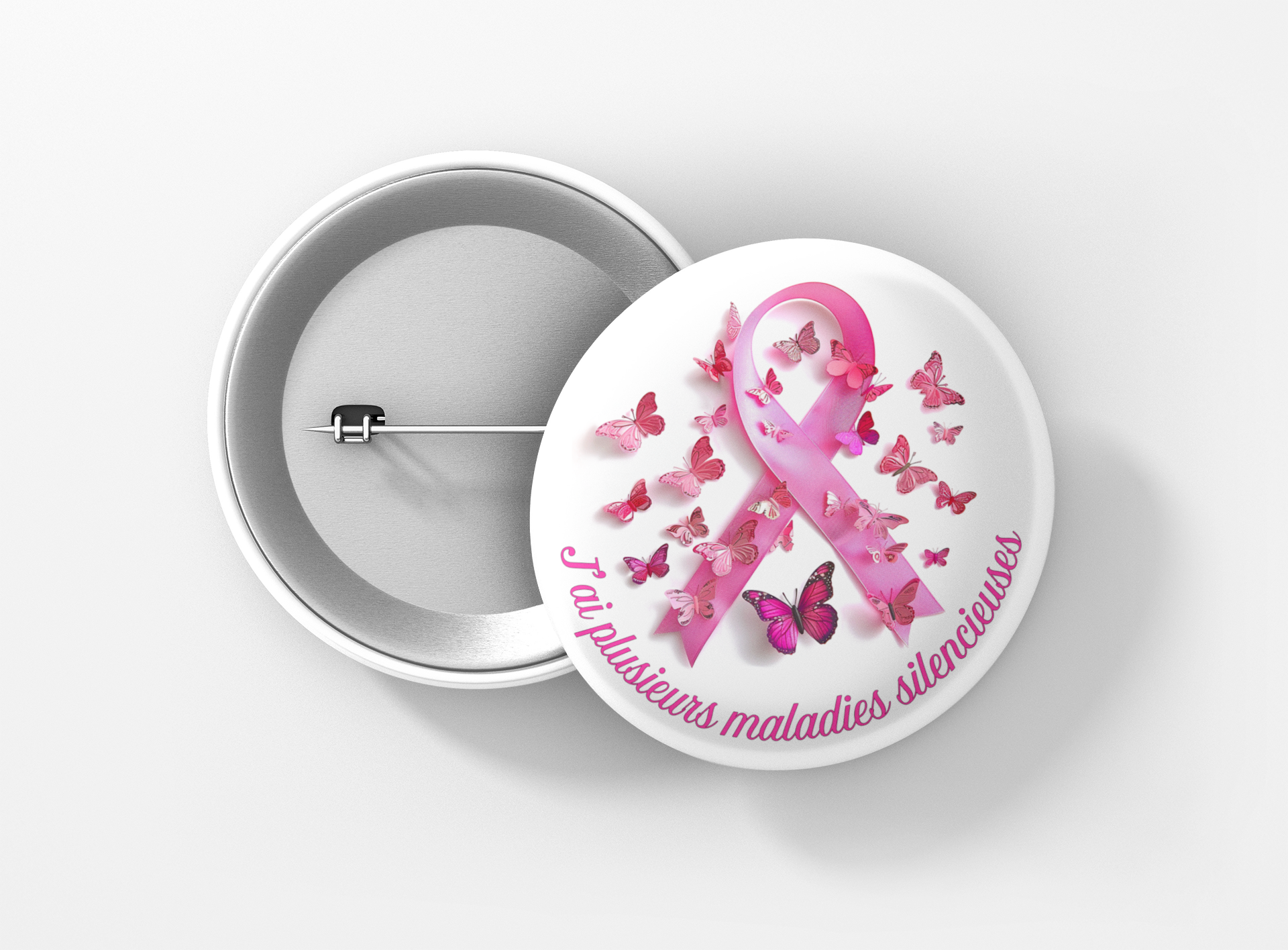 J'ai plusieurs maladies silencieuses ruban rose et papillons. 
