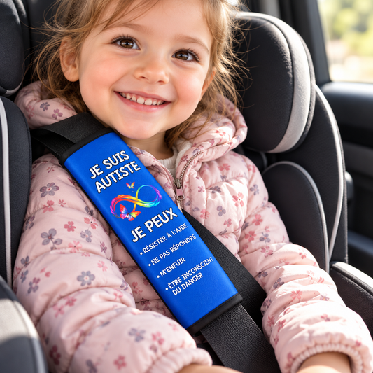 Protège ceinture autisme enfant BLEU (ou bandeau sac à dos)
