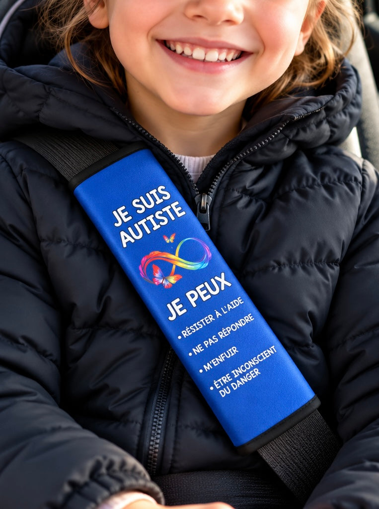 Protège-ceinture de sécurité AUTISME BLEU