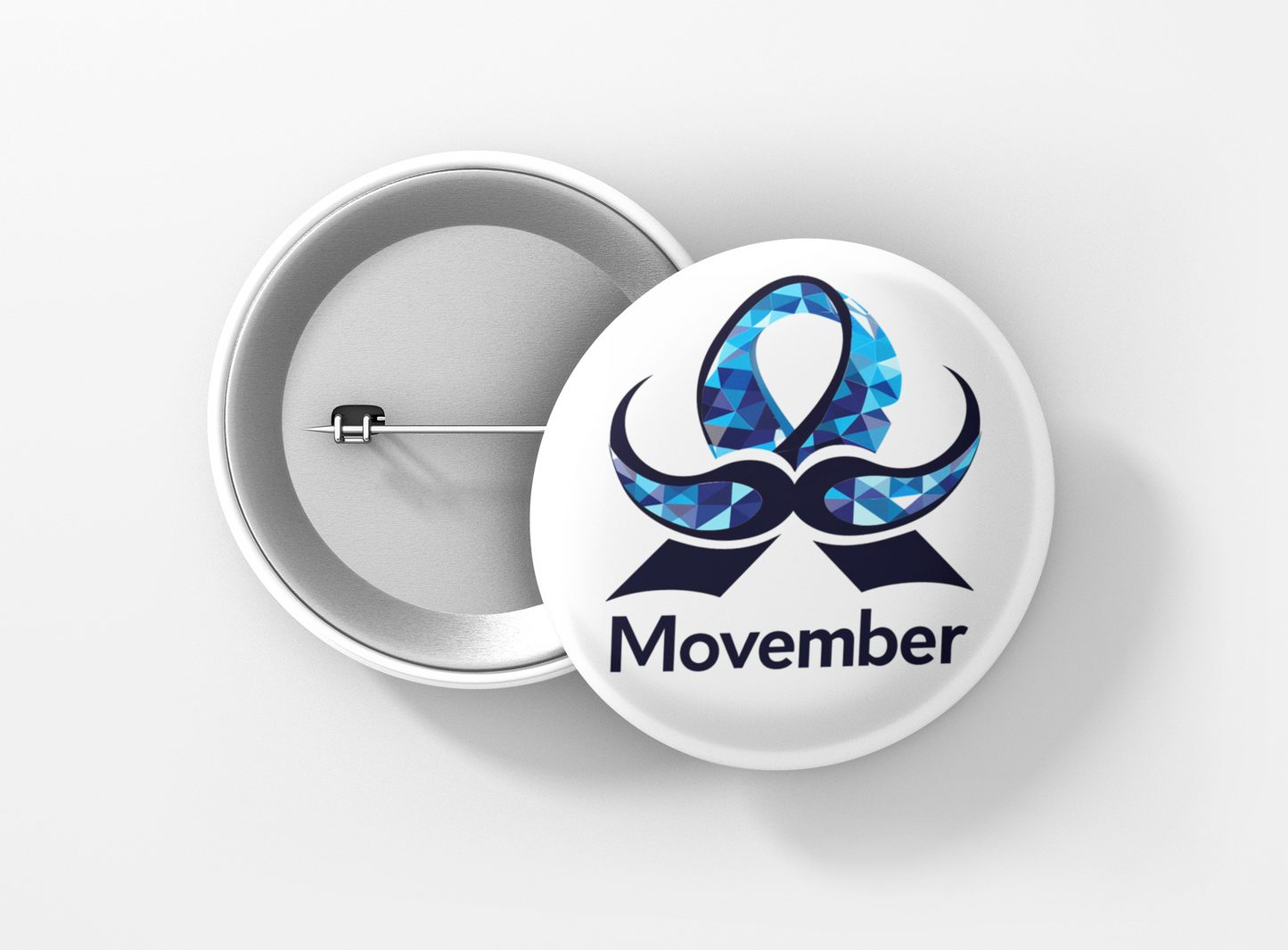 CANCER prostate (santé masculine). Badge de soutien. Ruban Bleu (Movember)