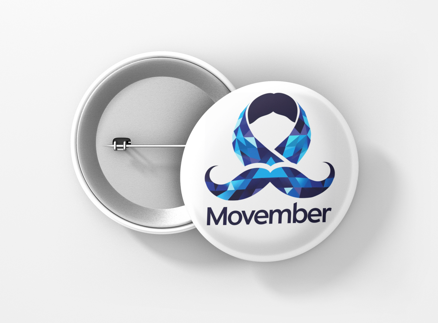 CANCER prostate (santé masculine). Badge de soutien. Ruban Bleu (Movember)