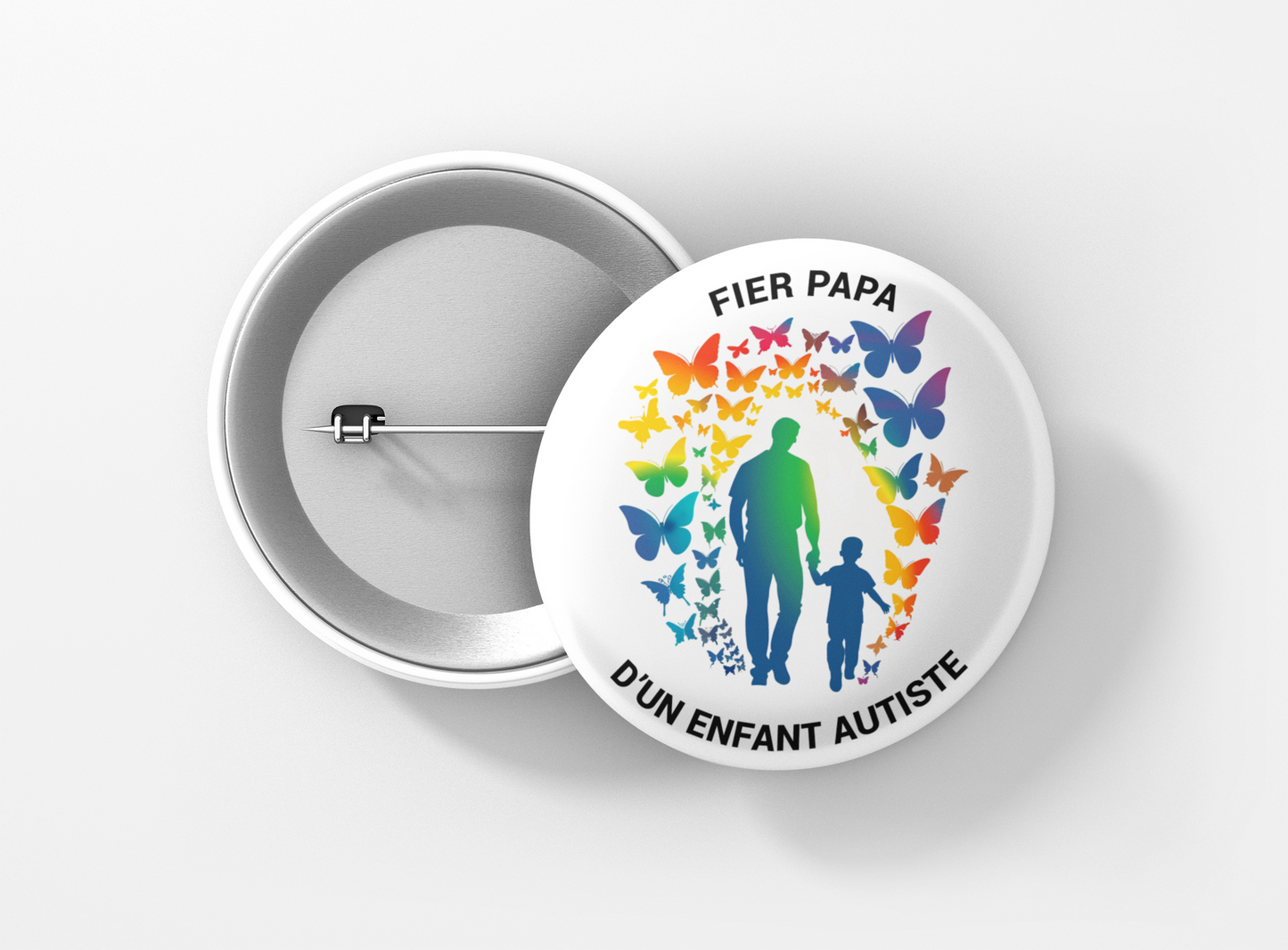 fier papa enfant autiste papillons