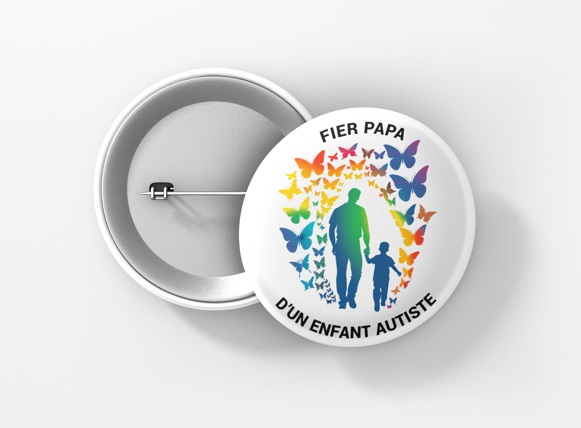 fier papa enfant autiste papillons