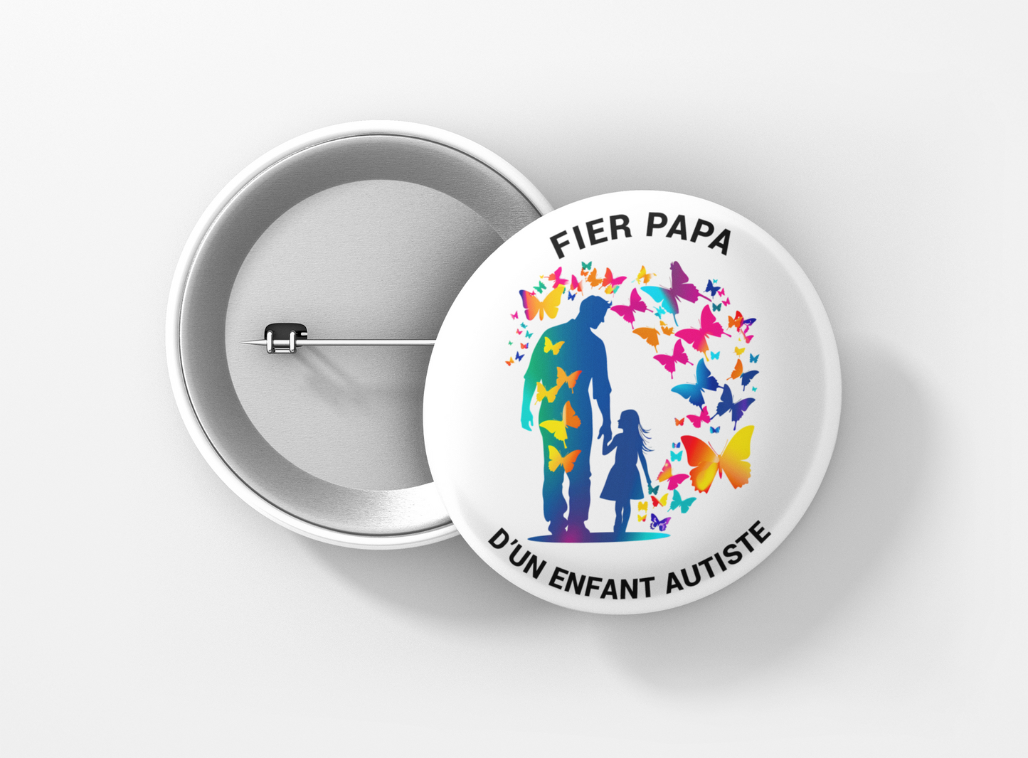 fier papa fille autiste papillons