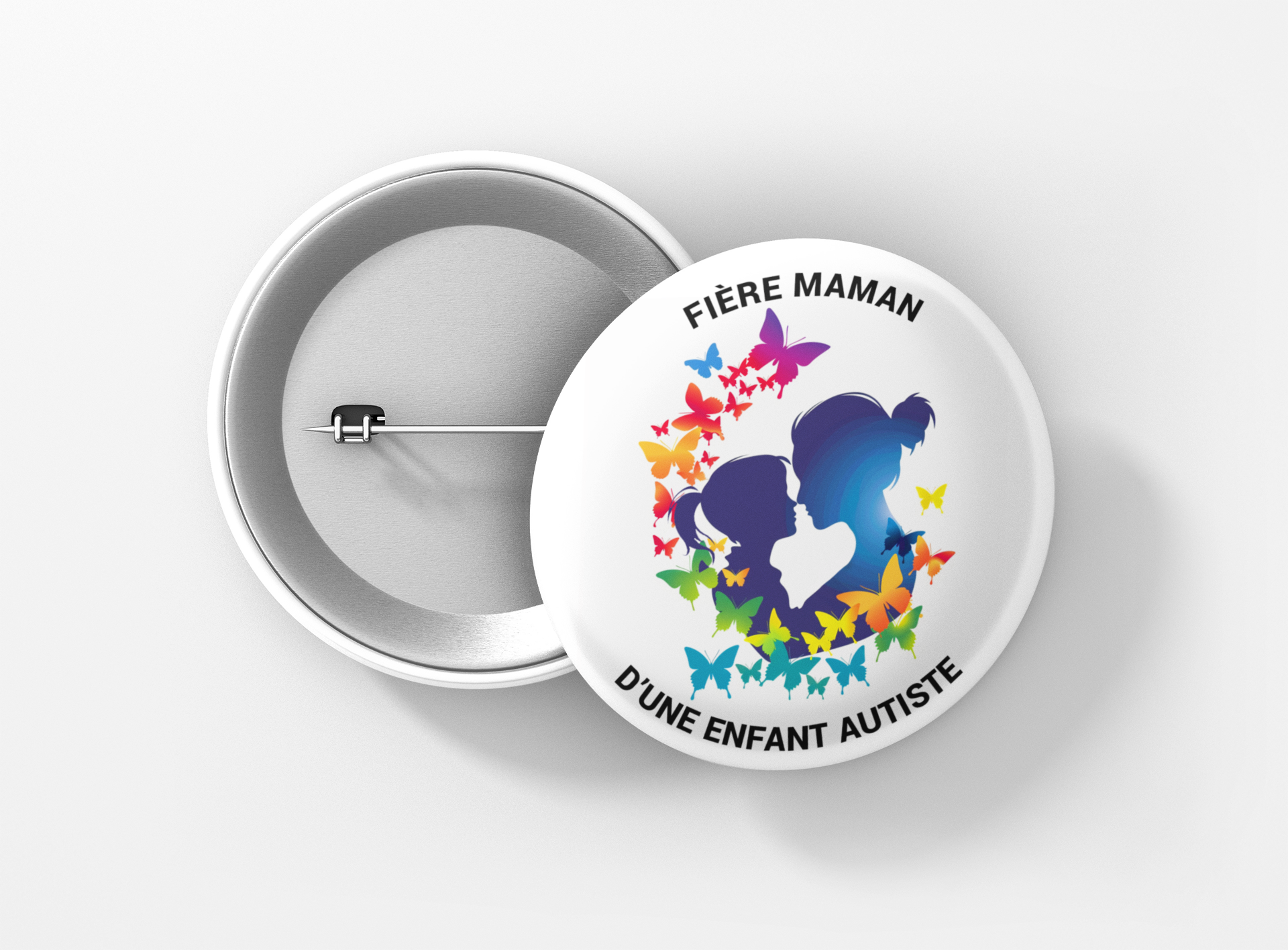 fière maman une enfant autiste papillons.